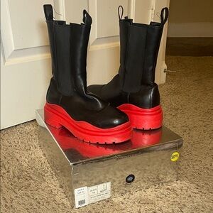 Azalea Wang Black and Red Boots